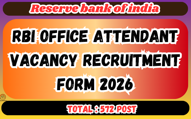 RBI Office Attendant Vacancy Recruitment Form 2026