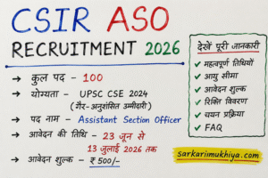CSIR ASO Recruitment 2026